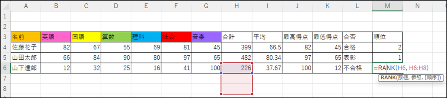 Microsoft Excel（エクセル）（実践1）成績表 - Guide of Geek